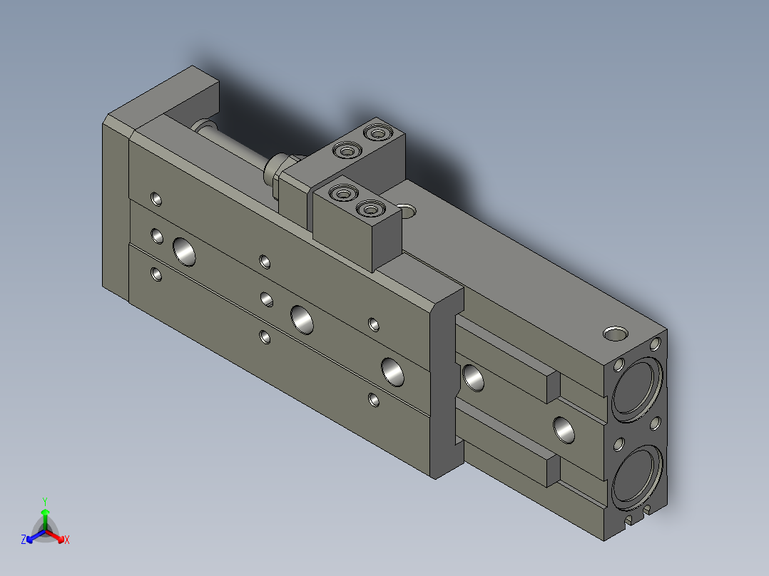 HLQ25X75SAS_DS1-H滑台气缸正等轴测图