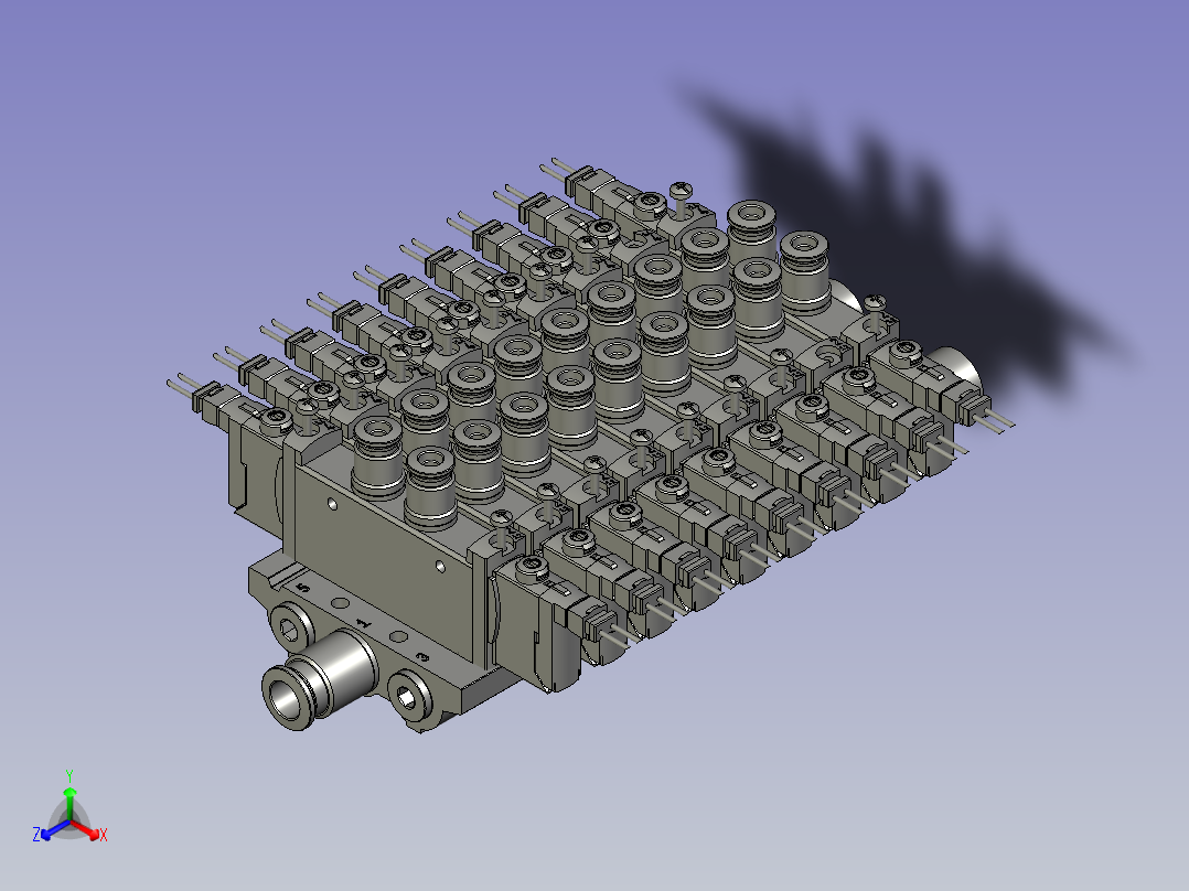 OP20-流线电磁阀组件8位FESTO正等轴测图