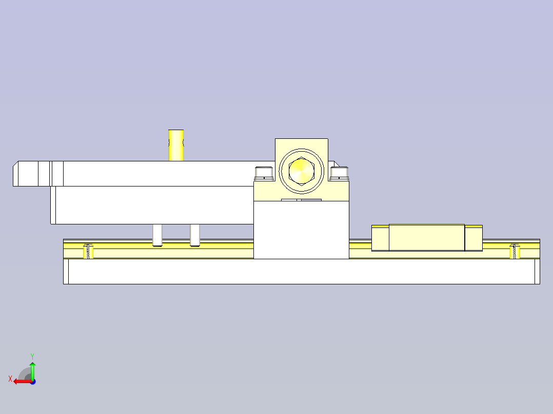 一款简易滑动位置分度机构三维模型后视图