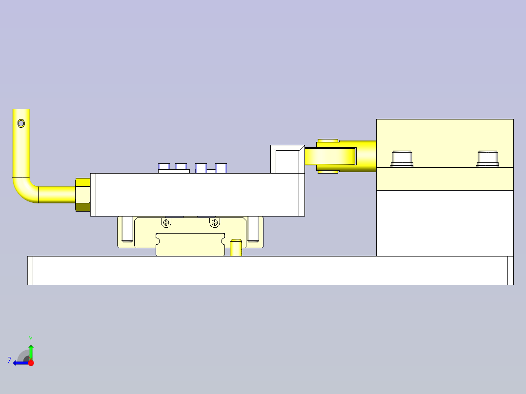 一款简易滑动位置分度机构三维模型右视图