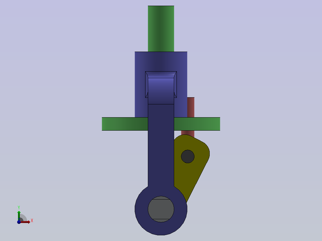 摆动机构3D数模图纸 Solidworks设计 附平面工程图前视图