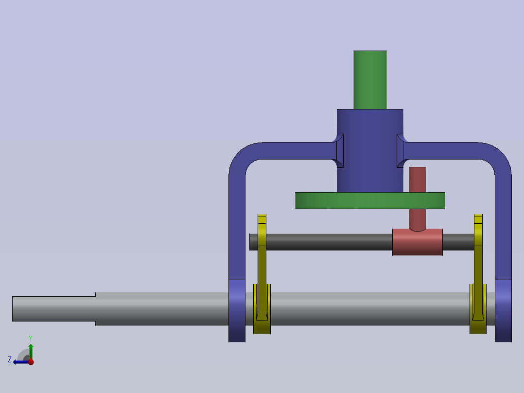 摆动机构3D数模图纸 Solidworks设计 附平面工程图右视图