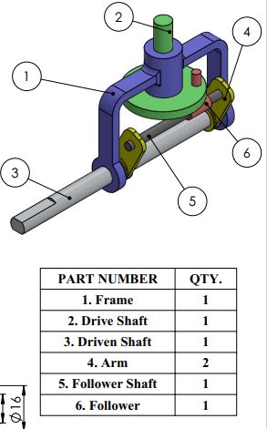 摆动机构3D数模图纸 Solidworks设计 附平面工程图