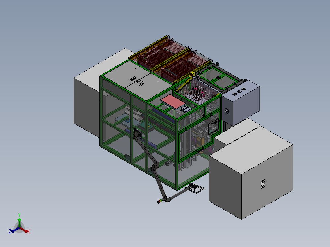 ECU自动上下料、激光打标及合成设备sw16可编辑正等轴测图