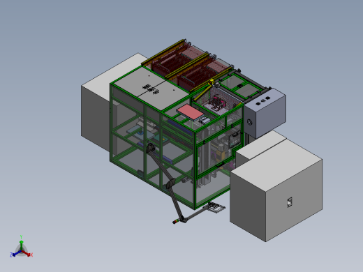 ECU自动上下料、激光打标及合成设备sw16可编辑正等轴测缩略图