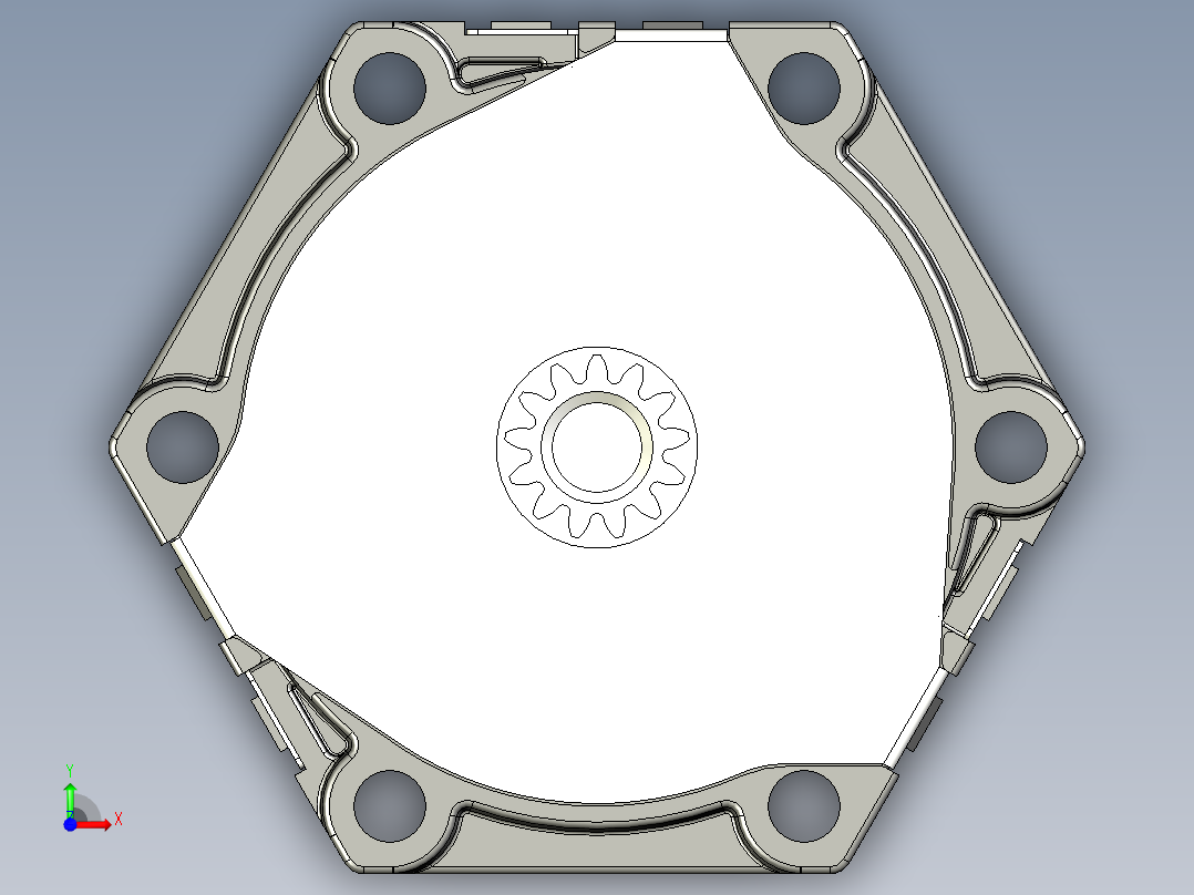 模块化行星减速器3D数模图纸 STP格式前视图