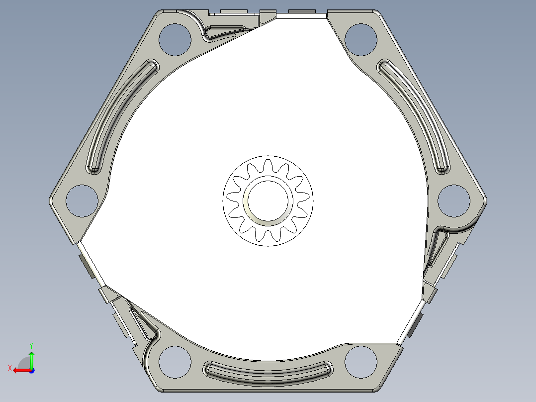 模块化行星减速器3D数模图纸 STP格式后视图