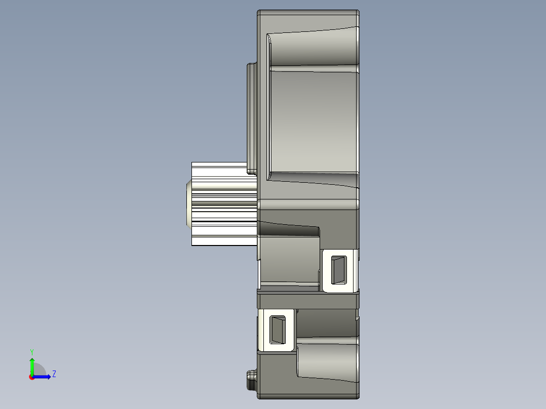 模块化行星减速器3D数模图纸 STP格式左视图