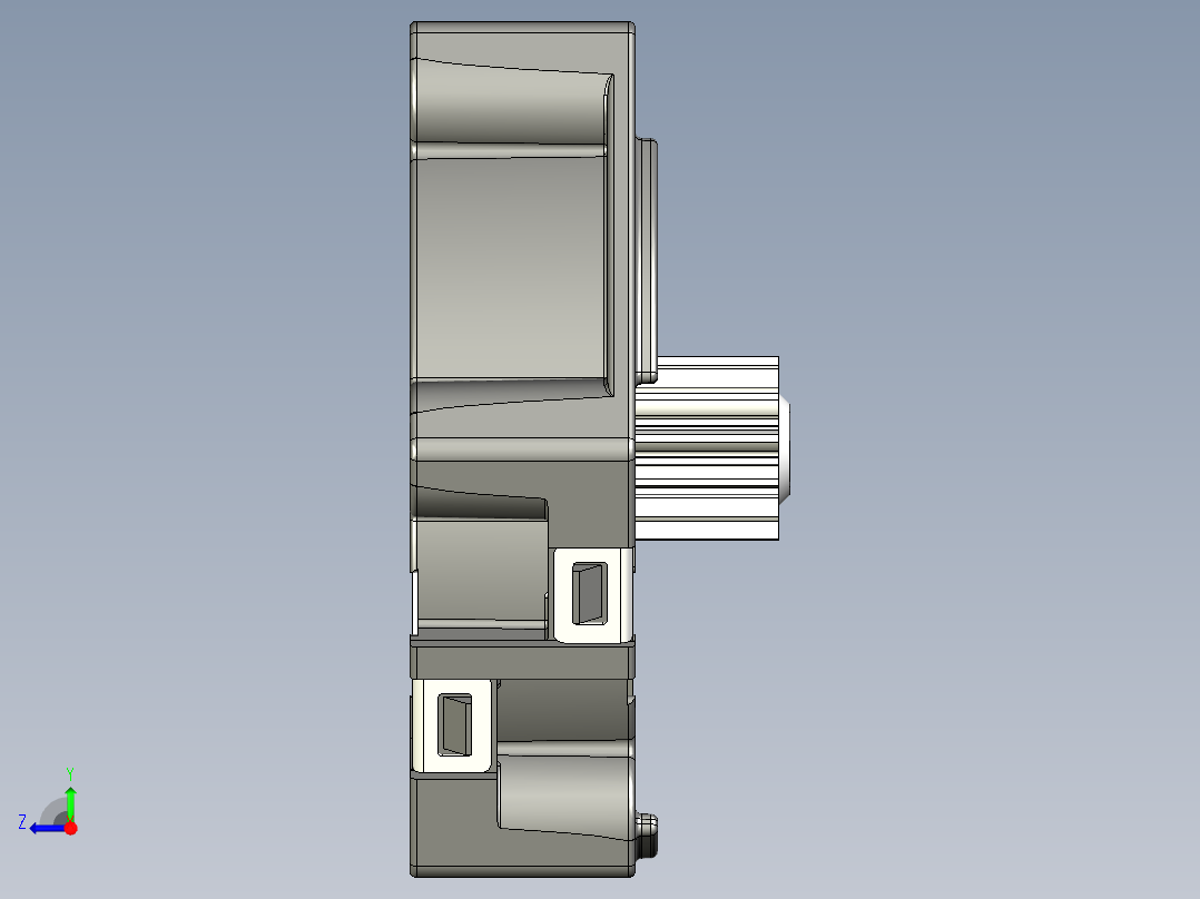 模块化行星减速器3D数模图纸 STP格式右视图
