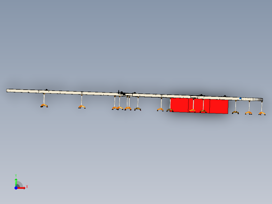 conveyor-355 U型输送带3D数模图纸 x_t格式前视图