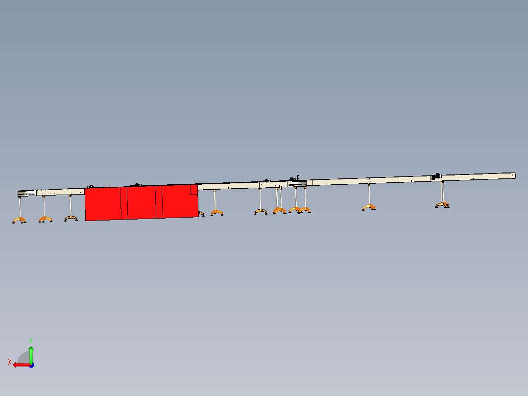 conveyor-355 U型输送带3D数模图纸 x_t格式后视图
