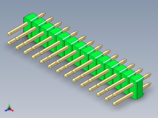 彩色公头100mil（2.54mm）系列-DS1021_green_2x14p_100mil_Type1_rev1.0
