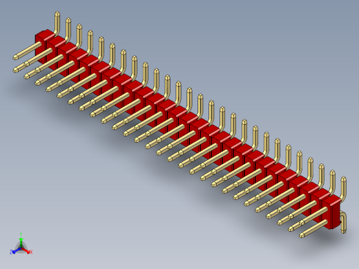 彩色公排针 100mil 2.54mm 系列-DS1022_red_54p_100mil_TypeSMT_rev1.0