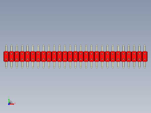 彩色公排针 100mil 2.54mm 系列-DS1022_red_54p_100mil_TypeSMT_rev1.0前视缩略图
