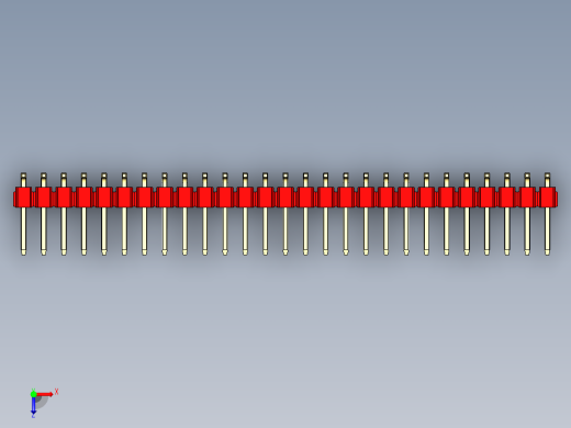 彩色公排针 100mil 2.54mm 系列-DS1022_red_54p_100mil_TypeSMT_rev1.0俯视缩略图