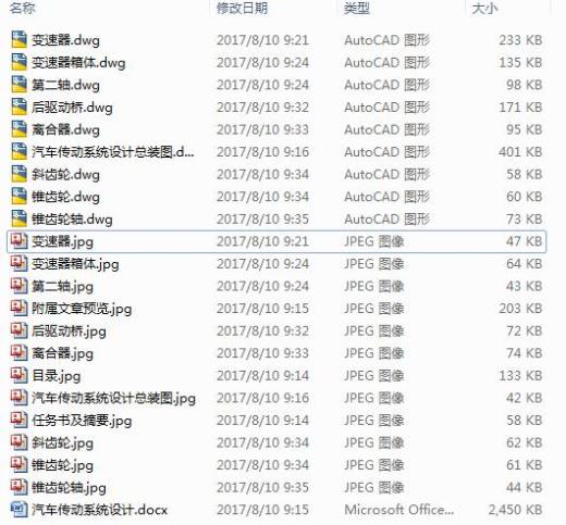 汽车传动系统设计CAD图纸+说明书缩略图