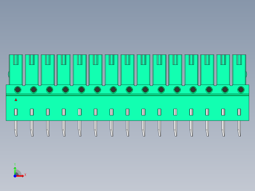 DEGSON 15EDG 系列 3.5mm 插拔式接线端子 FullPack-15EDGB-3.5-15P-14-00AH前视图