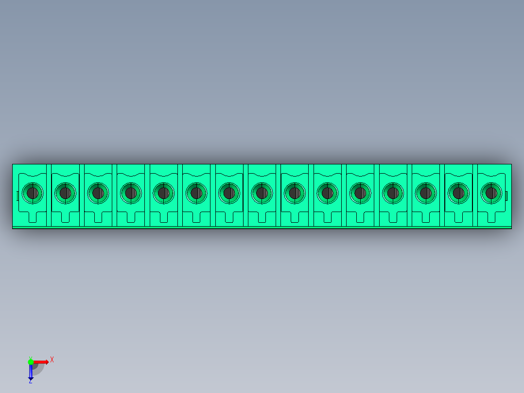 DEGSON 15EDG 系列 3.5mm 插拔式接线端子 FullPack-15EDGB-3.5-15P-14-00AH俯视图