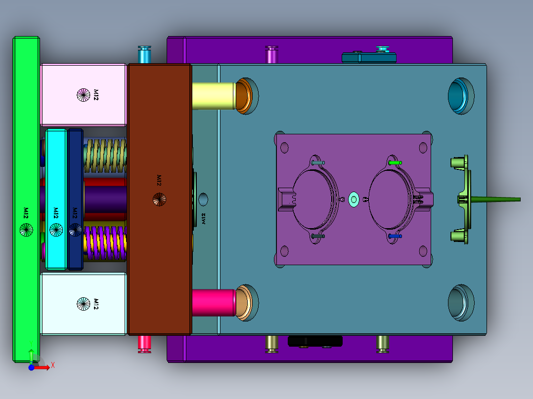 盖漏外壳注塑模具前视图