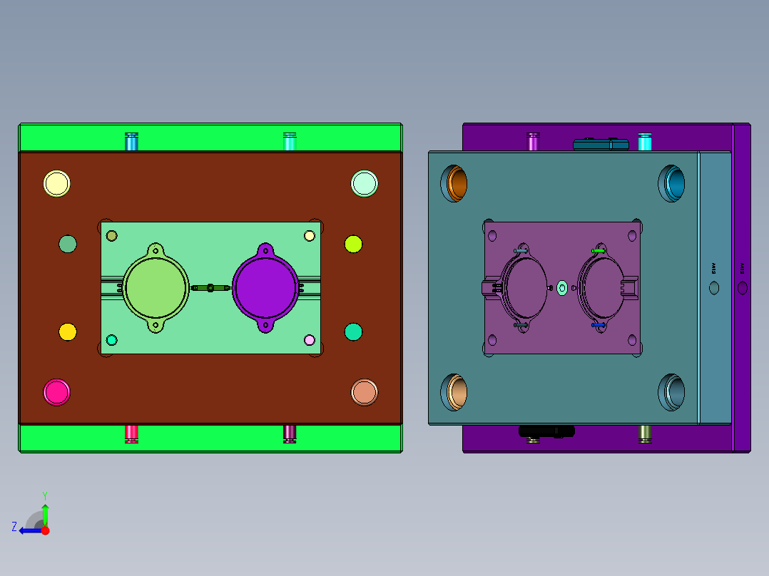 盖漏外壳注塑模具右视图