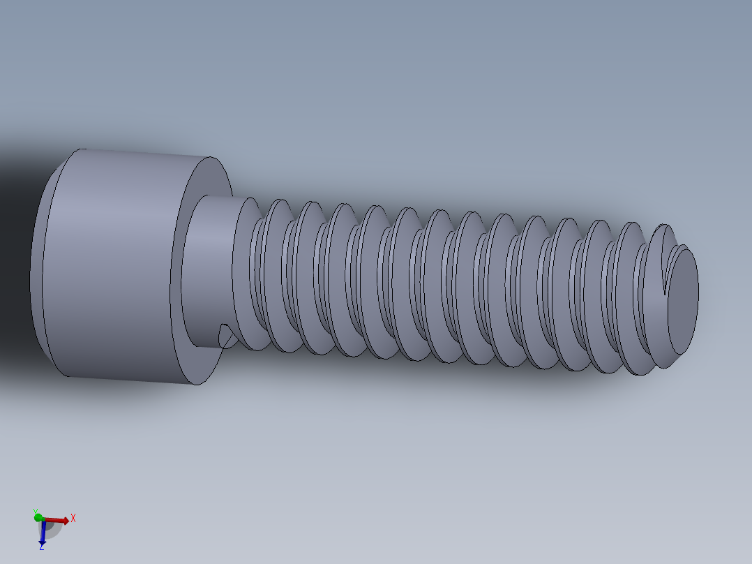 粗螺纹 SHCS 螺钉-SHCS 10-24.x0.6.25.SLDPRT主视图