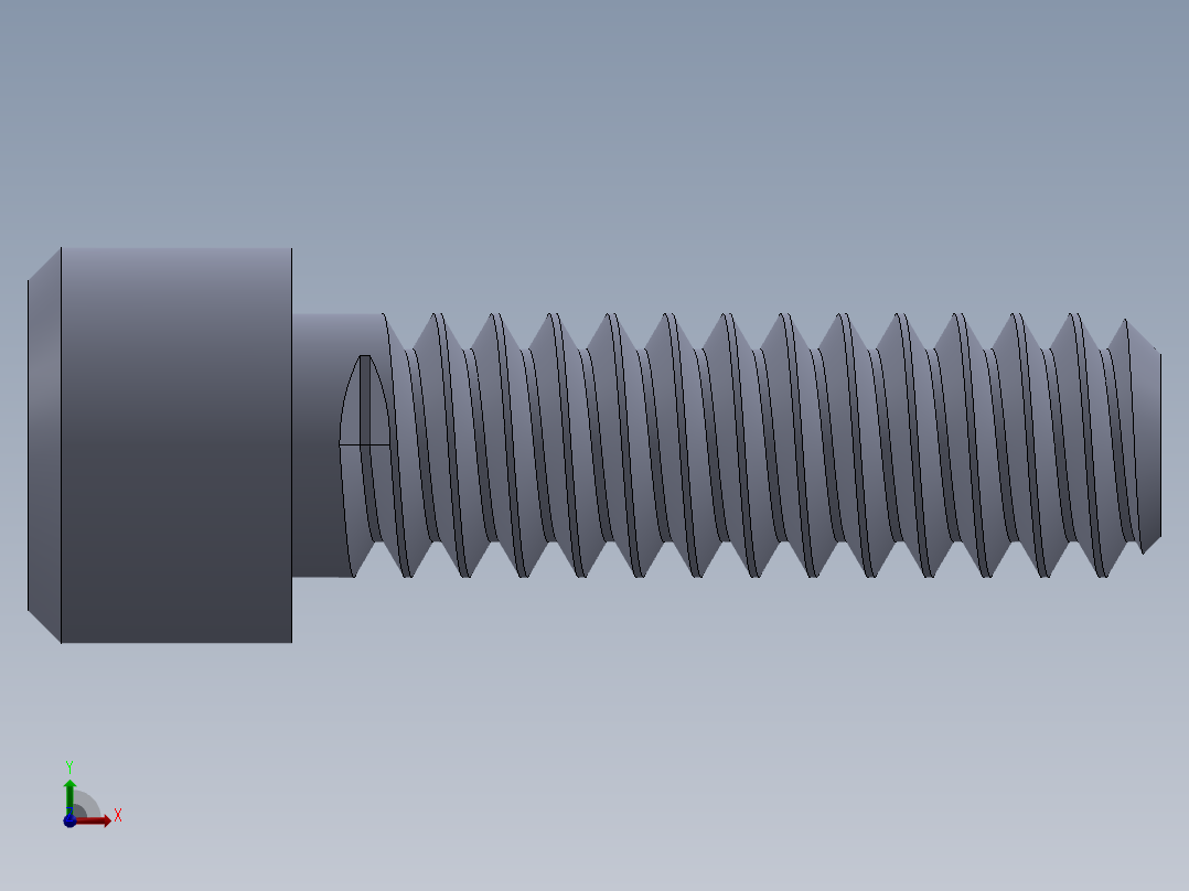粗螺纹 SHCS 螺钉-SHCS 10-24.x0.6.25.SLDPRT前视图