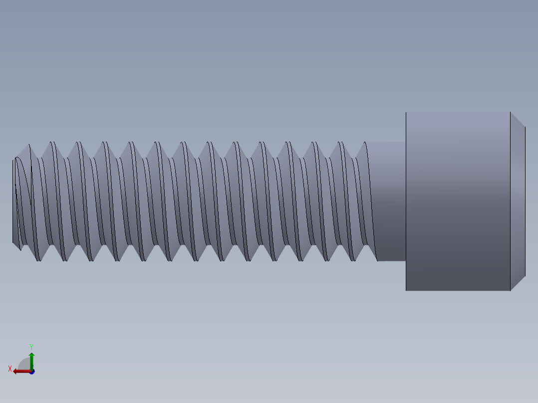 粗螺纹 SHCS 螺钉-SHCS 10-24.x0.6.25.SLDPRT后视图