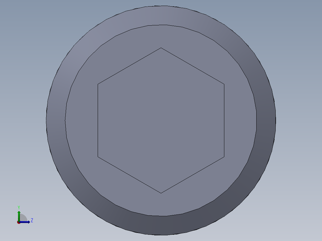 粗螺纹 SHCS 螺钉-SHCS 10-24.x0.6.25.SLDPRT左视图