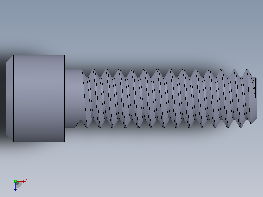 粗螺纹 SHCS 螺钉-SHCS 10-24.x0.6.25.SLDPRT俯视图