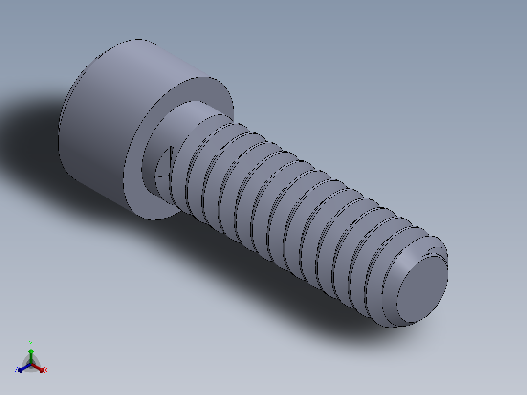 粗螺纹 SHCS 螺钉-SHCS 10-24.x0.6.25.SLDPRT正等轴测图