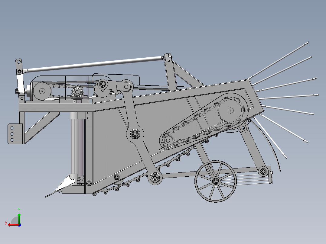 土豆（马铃薯）、红薯等收获机后视图
