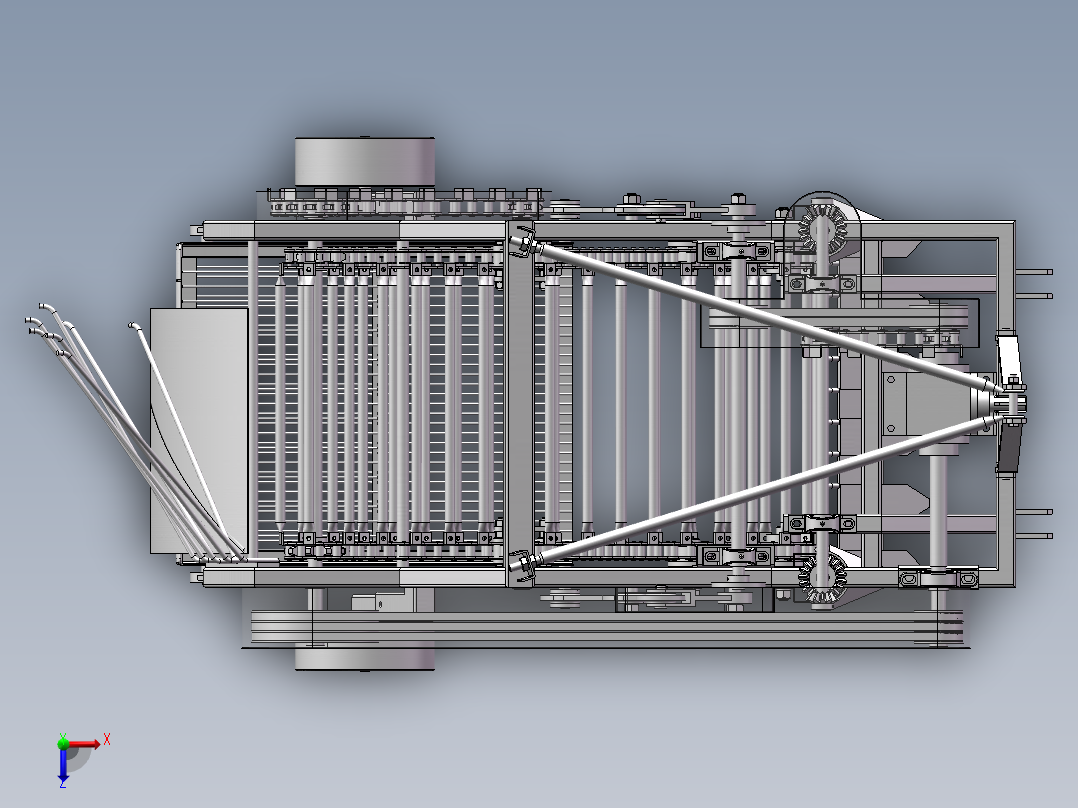 土豆（马铃薯）、红薯等收获机俯视图