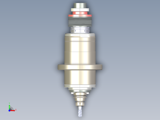 数控机床主轴3d图纸+5张cad带式传动加工中心 数控主轴机构3d模型前视缩略图