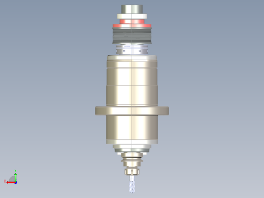数控机床主轴3d图纸+5张cad带式传动加工中心 数控主轴机构3d模型后视缩略图