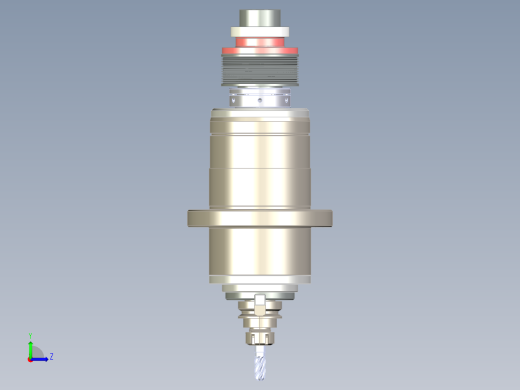 数控机床主轴3d图纸+5张cad带式传动加工中心 数控主轴机构3d模型左视缩略图