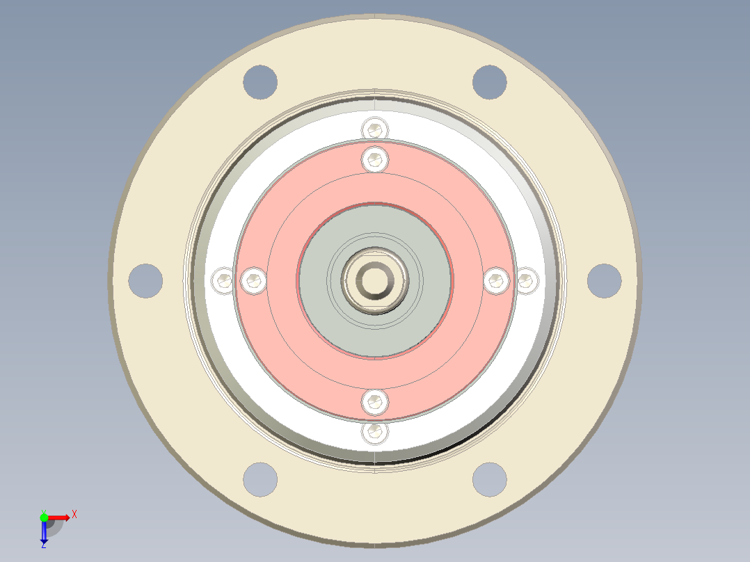 数控机床主轴3d图纸+5张cad带式传动加工中心 数控主轴机构3d模型俯视图