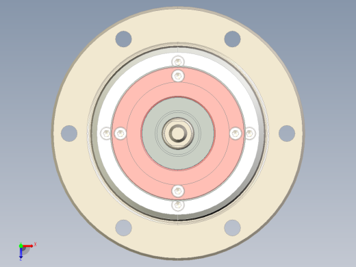 数控机床主轴3d图纸+5张cad带式传动加工中心 数控主轴机构3d模型俯视缩略图