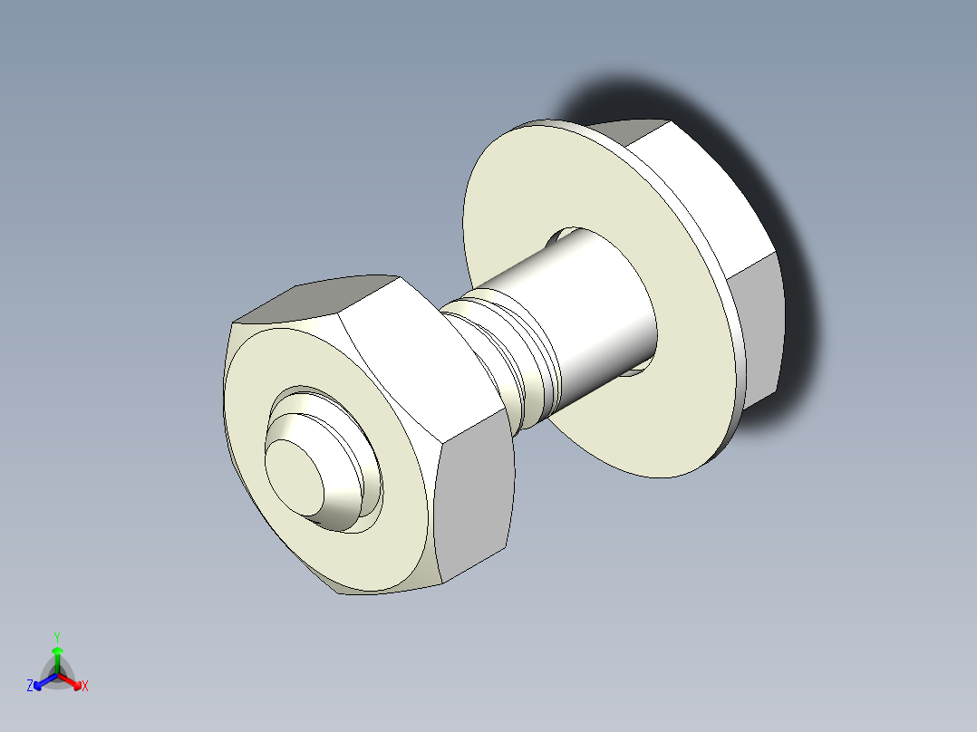 螺栓和螺母-M1.6 X 0.35正等轴测图
