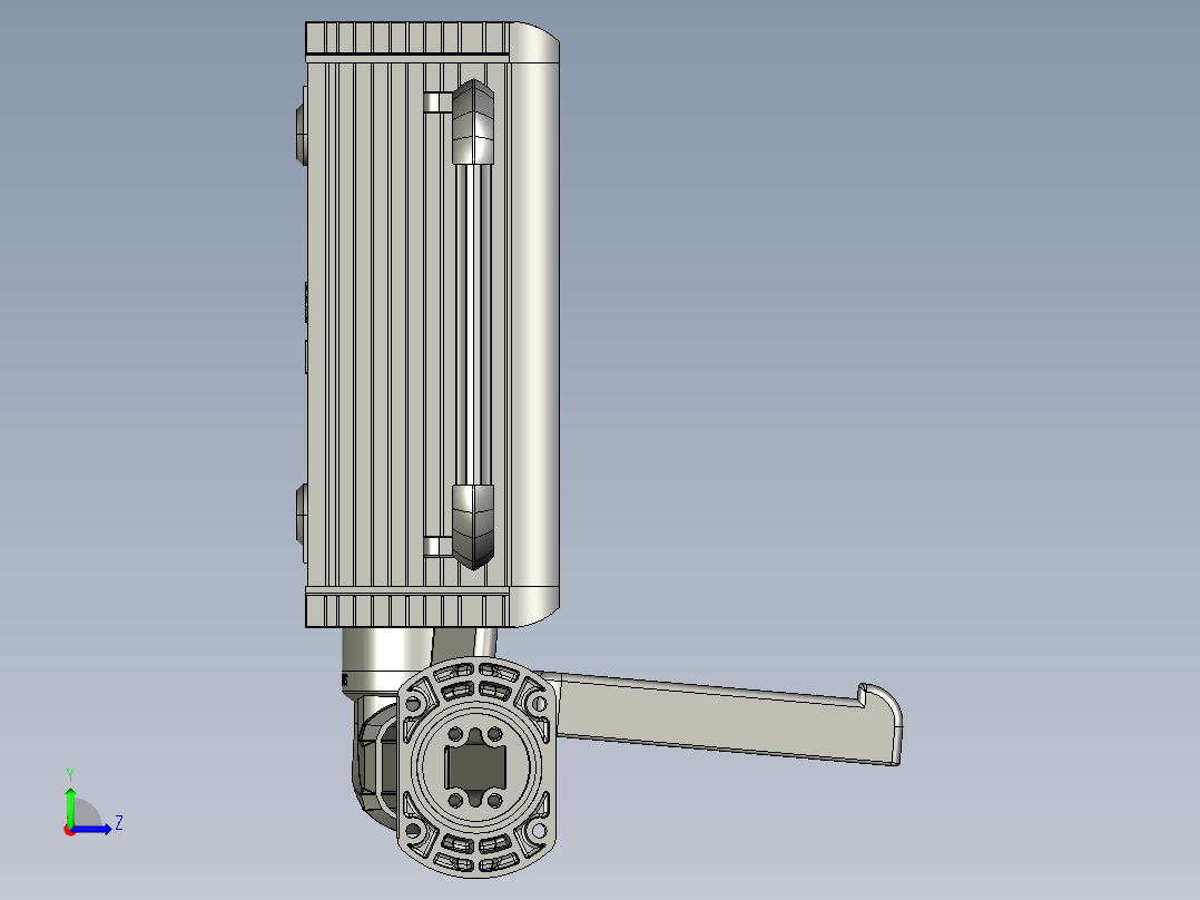 悬臂控制操控箱键盘支架-H1-固定底座-90度箱体连接器-500左视图