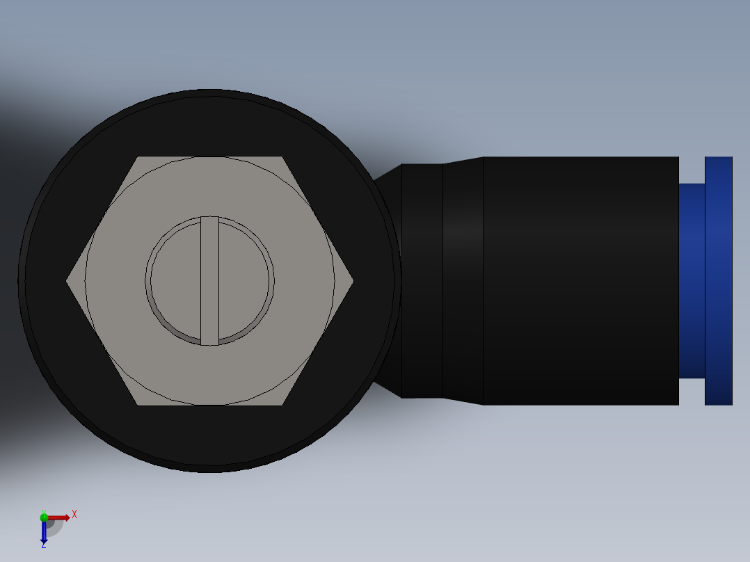 Ø8 x 3-8 - CONTROLE DE FLUXO 90° BANJO (C0K510838)俯视图