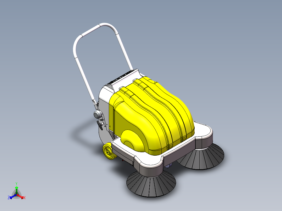 电动手推清扫车530140正等轴测图