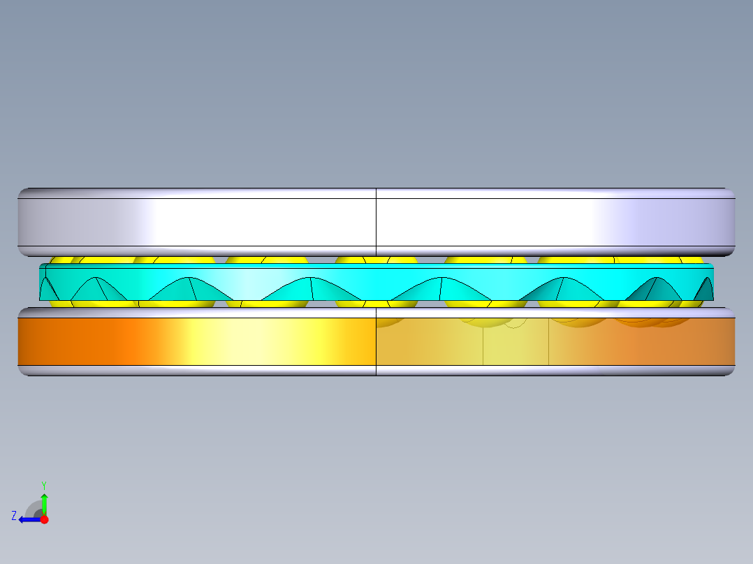 平面推力球轴承51105右视图