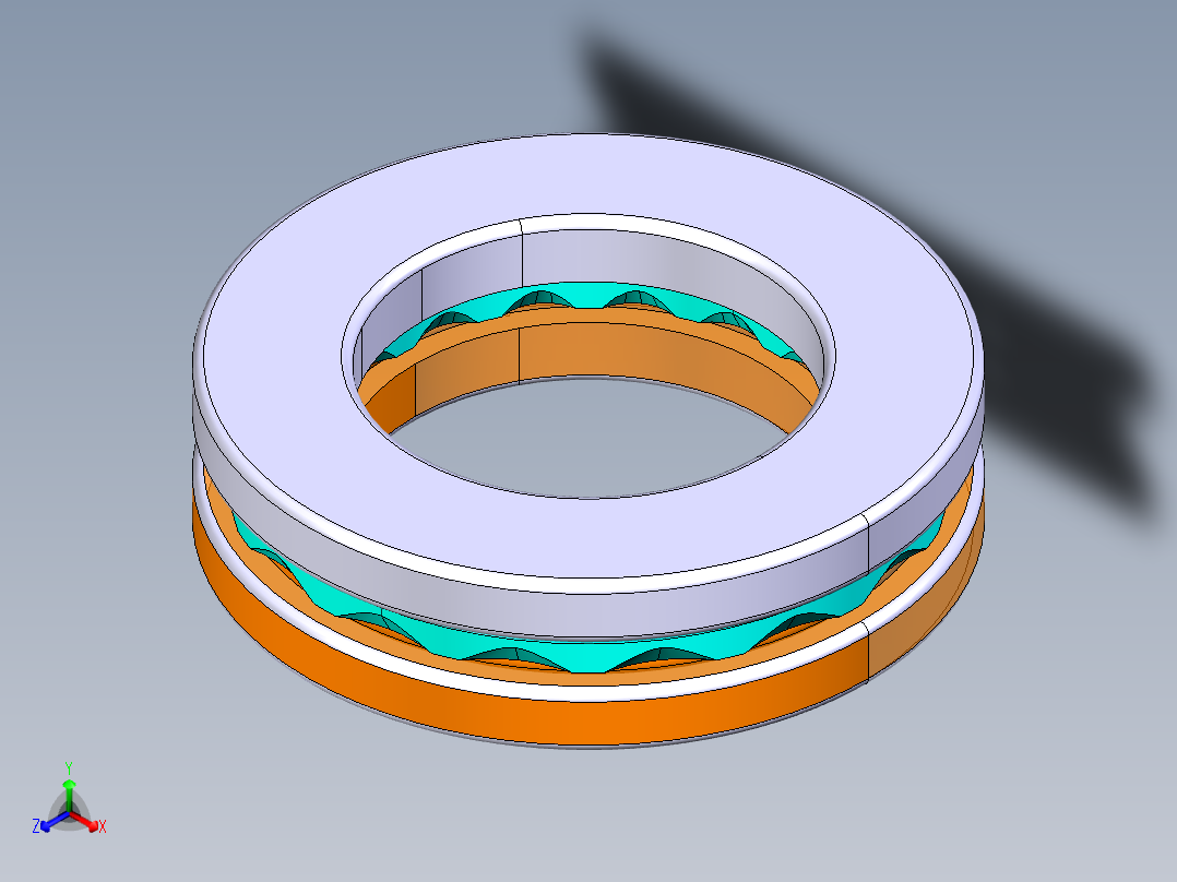 平面推力球轴承51105正等轴测图