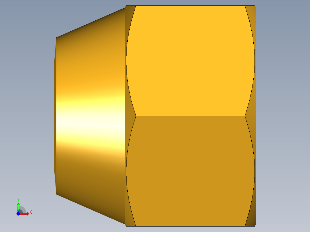 扩口式工业通用硬管接头Cap Nut 640F-10前视图