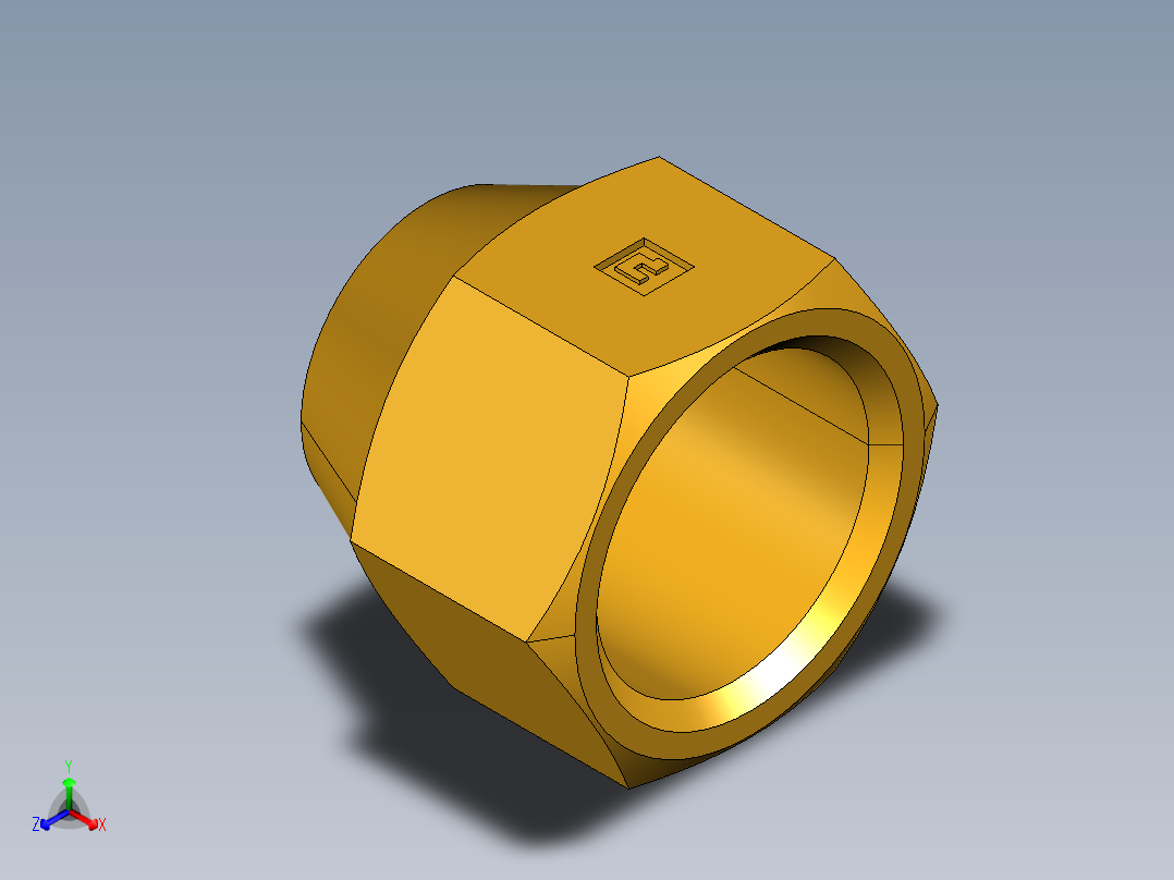 扩口式工业通用硬管接头Cap Nut 640F-10正等轴测图