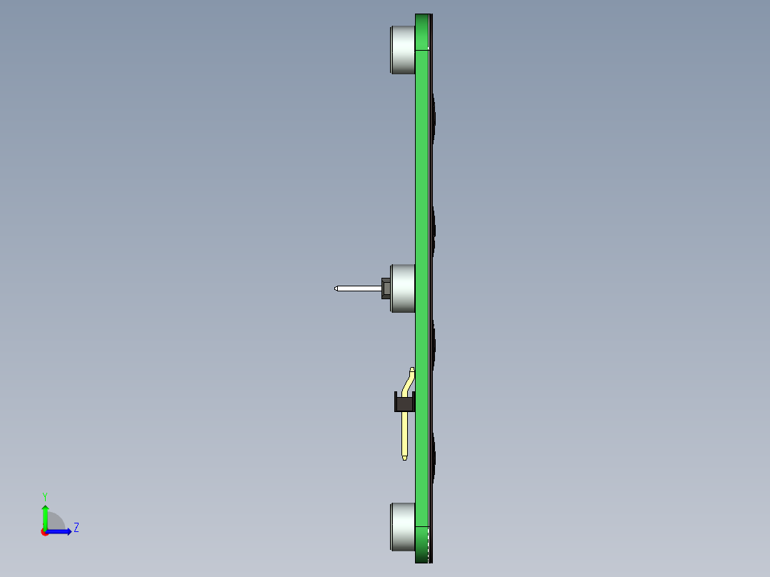 基于 PCB 的薄膜键盘左视图