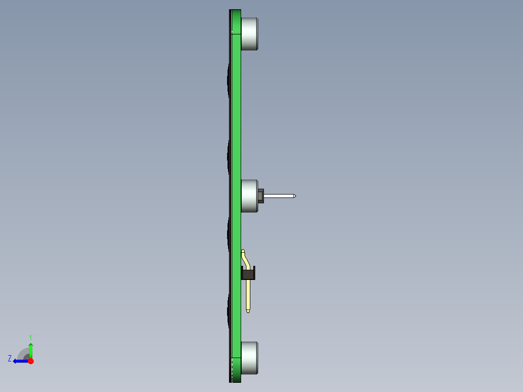 基于 PCB 的薄膜键盘右视图