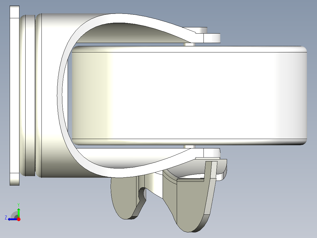 輕荷重腳輪(500N)5580-3D多系列多零件图纸模型右视图