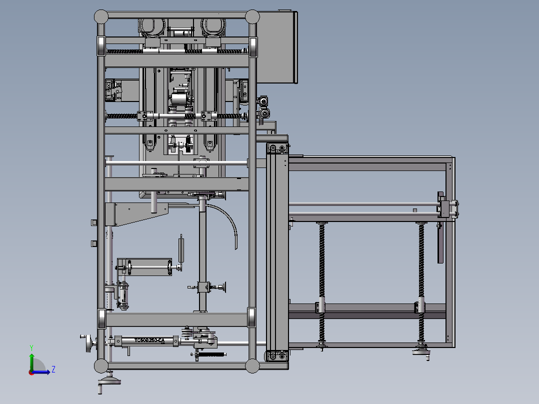 一台纸箱包装机左视图