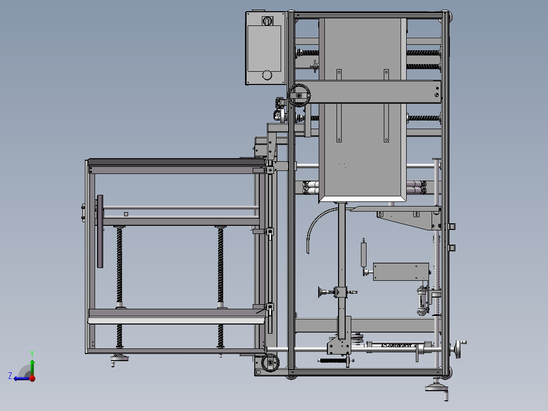 一台纸箱包装机右视图